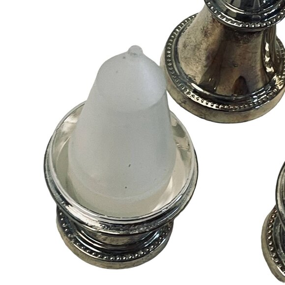 Vintage Lanthe Silver Plated Salt & Pepper Set Pots - Picture 3 of 16
